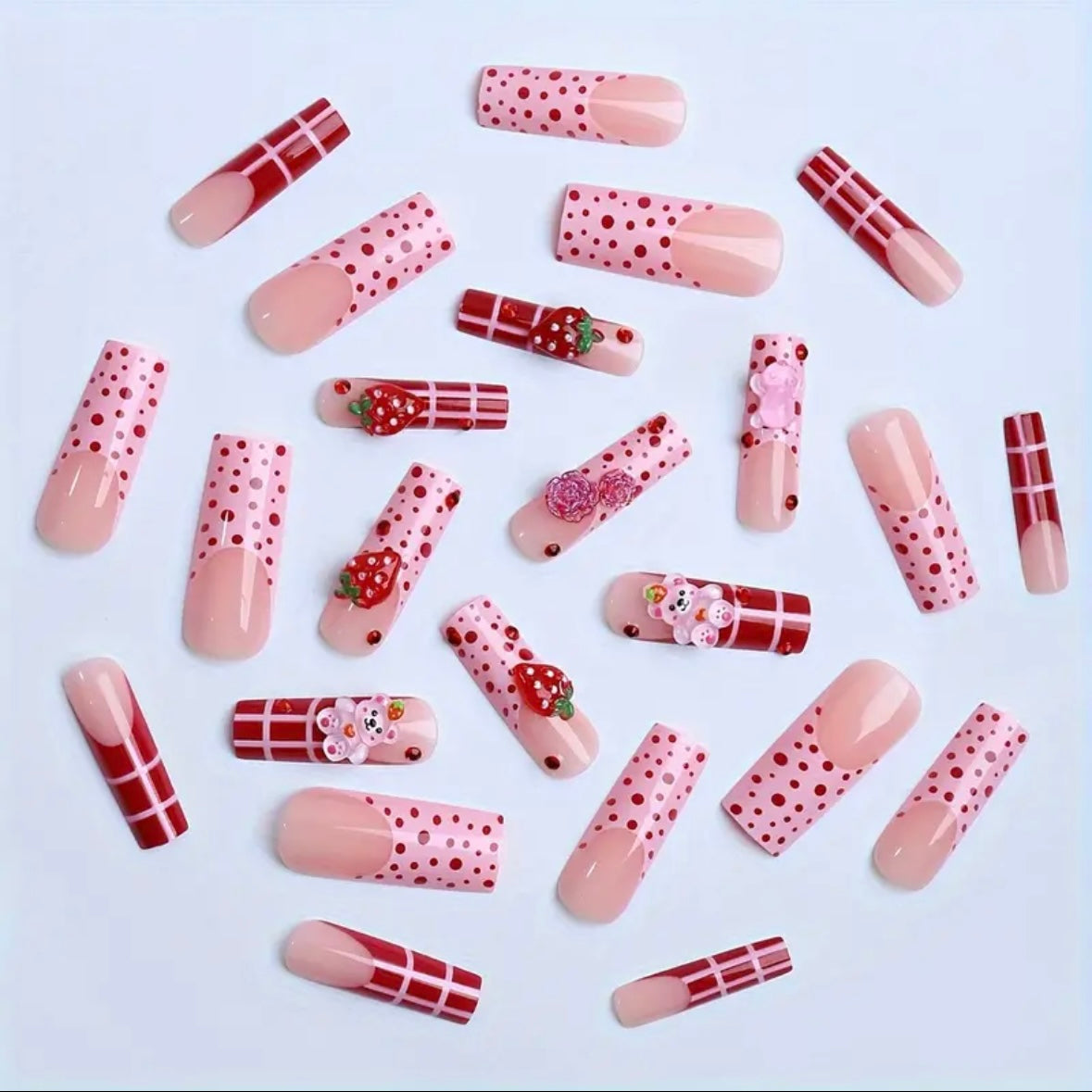 Strawberry Shortcake • Red Nails • Press-on Nails