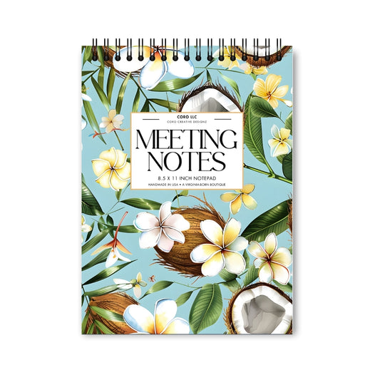 Coconut Island Meeting Notes Notepad • 8.5x11"
