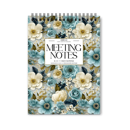 Moonlit Pearl Meeting Notes Notepad • 8.5x11"