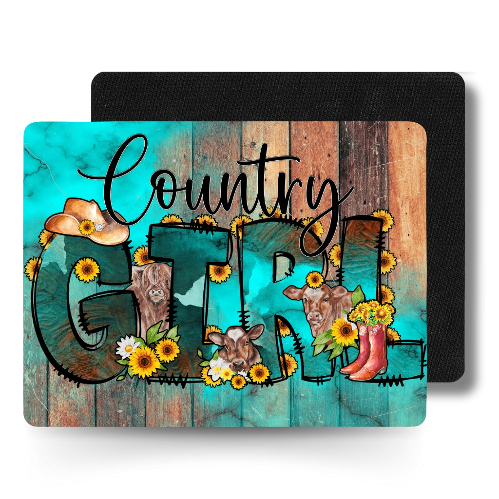 Country Girl Mouse Pad • Laptop Mouse Pad • Desk Accessories