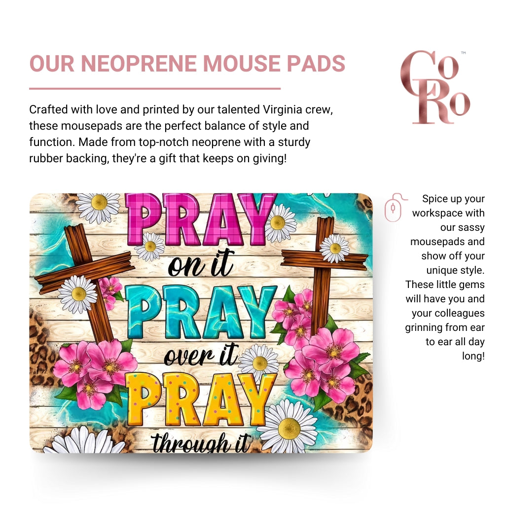 Pray On It Mouse Pad • Laptop Mouse Pad • Desk Accessories