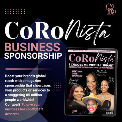 CoRoNista Magazine Business Sponsorship • Promo Advertisement