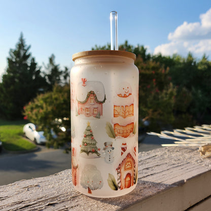 A Pastel Christmas Beer Glass Can Tumbler • Drinkware