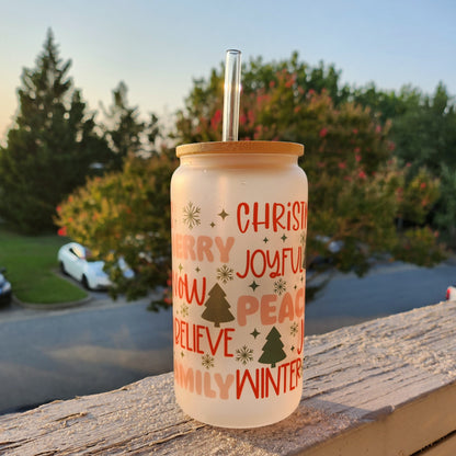 Merry Christmas Beer Glass Can Tumbler • Drinkware