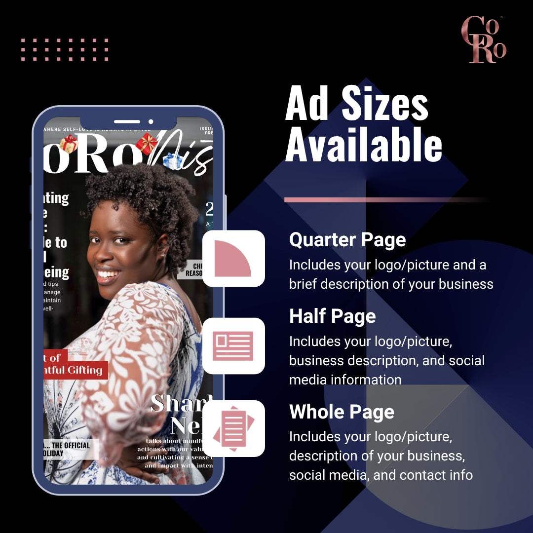 CoRoNista Magazine Business Sponsorship • Promo Advertisement