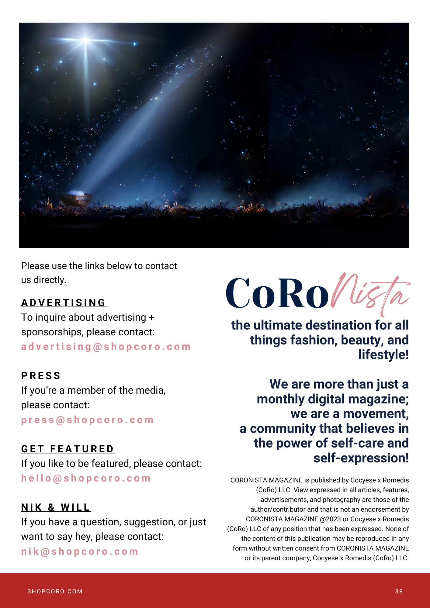CoRoNista Magazine • December 2023 • Issue 12