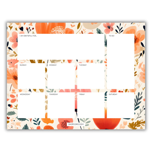 Floral Boho Weekly Planner Notepad • 8.5 x 11"