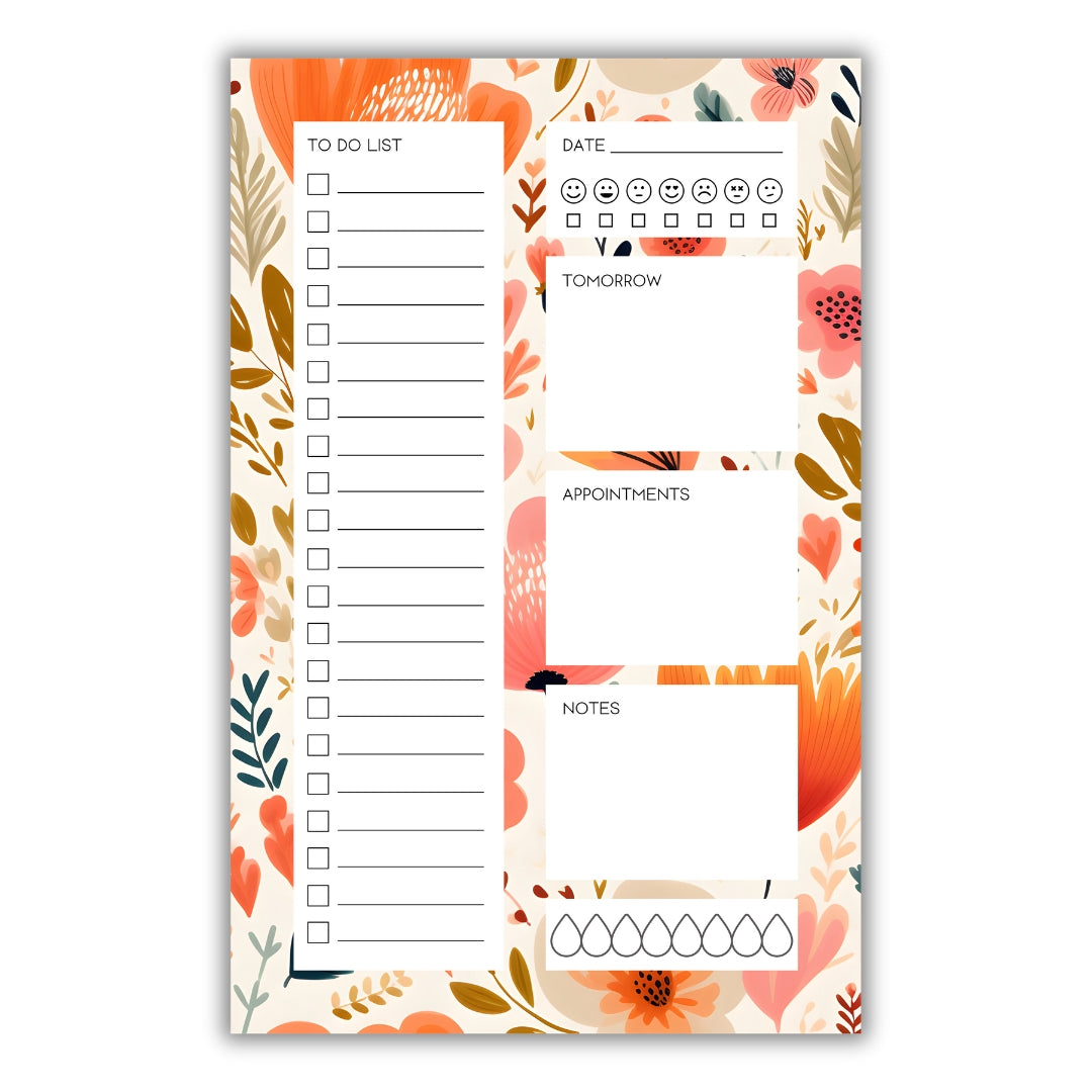 Floral Boho Daily Planner Notepad • 5.5 x 8.5"