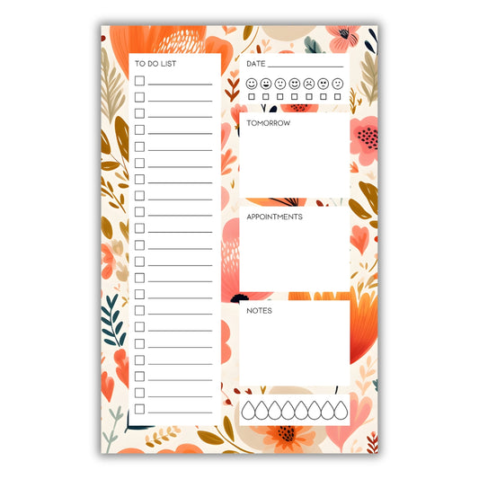 Floral Boho Daily Planner Notepad • 5.5 x 8.5"