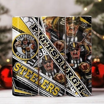 Pittsburgh Steelers Skinny Tumbler • 20 oz Stainless Steel • Drinkware