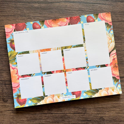 Strawberry Bush Weekly Planner Notepad • 8.5 x 11"