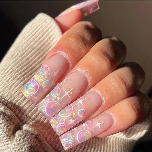 Bubble Moon • Pink Nude Nails • Press-on Nails