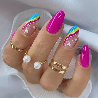 Color Wave • Pink French Tip • Press-on Nails
