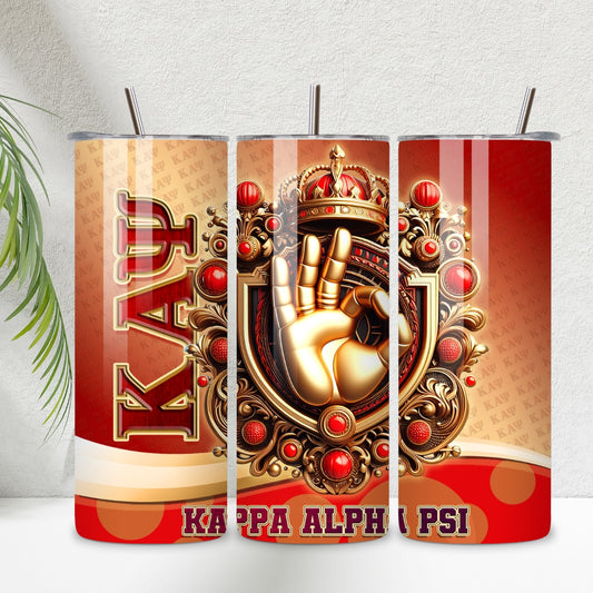 Kappa Alpha Psi 20 oz Skinny Tumbler • Stainless Steel • Drinkware