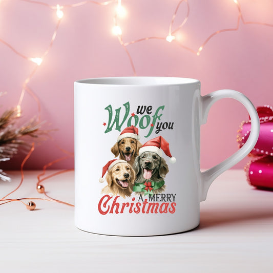 We Woof You a Merry Christmas Coffee Mug • 15 oz Ceramic • Drinkware
