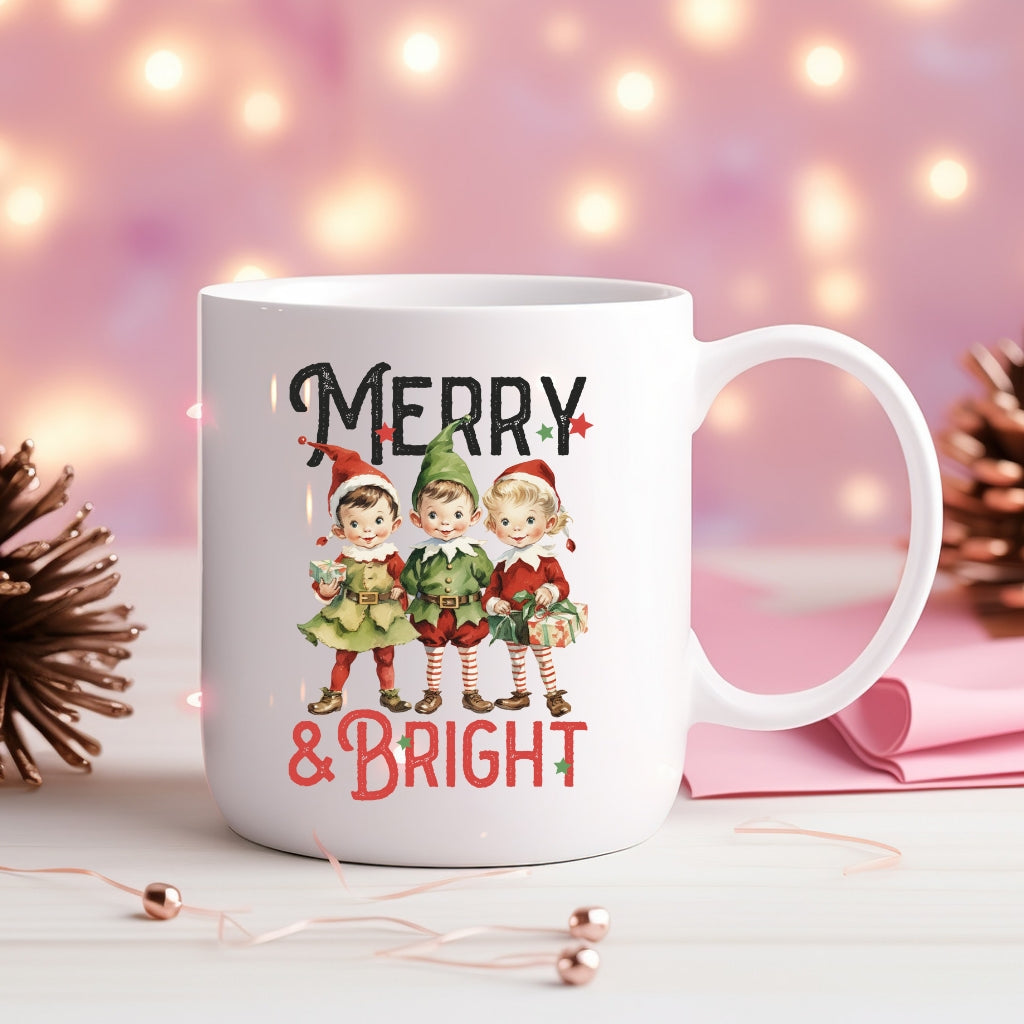 Merry + Bright Coffee Mug • 15 oz Ceramic • Drinkware