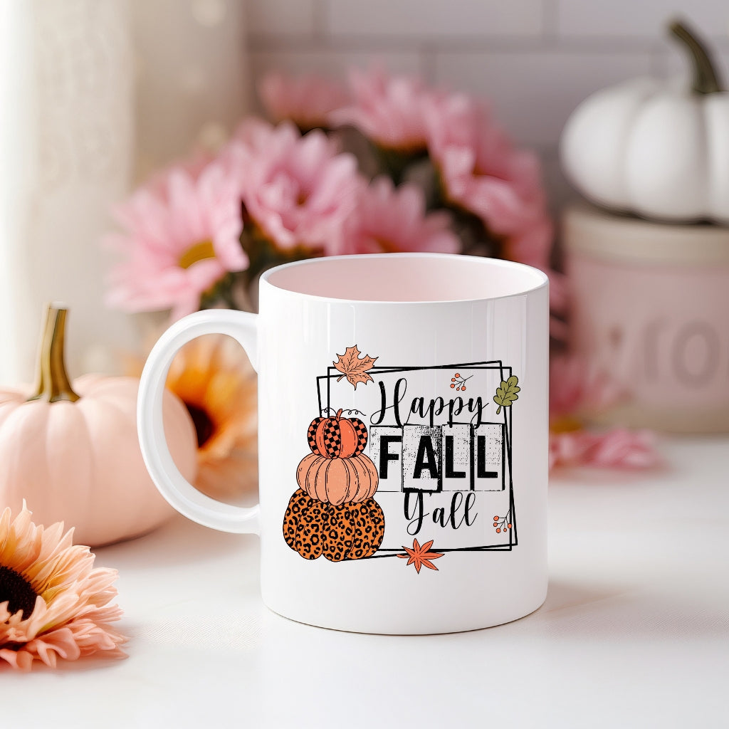 Happy Fall Y'all Coffee Mug • 15 oz Ceramic • Drinkware