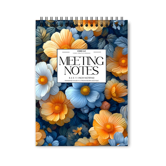 Yellow Bluesky Meeting Notes Notepad • 8.5x11"
